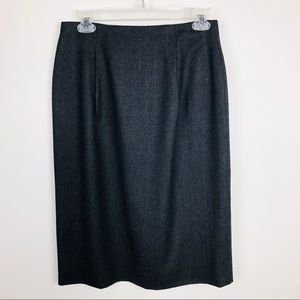 Talbots Womens Gray Wool Lined Skirt Size 8